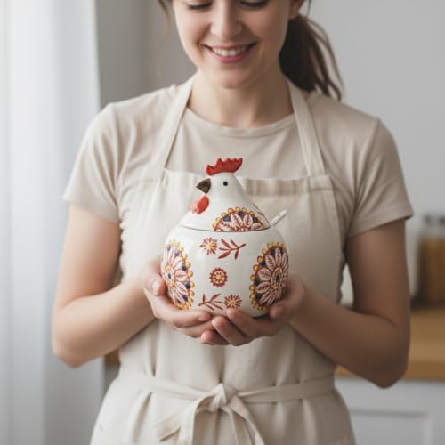 50% Off Ceramic Chicken Salt Cellar with Lid & Spoon - Image 4
