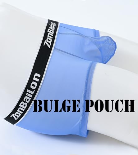 JINSHI Men's Sexy See Through Boxer Briefs Mesh Breathable Lingerie Bulge Pouch Cool Sheer Transparent Soft Underwear M 3XL3