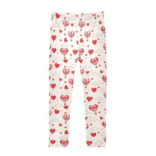 senya Girls Printed Leggings Yoga Pants Love Balloon Pattern for Kids in 4t to 10 Years, 4T