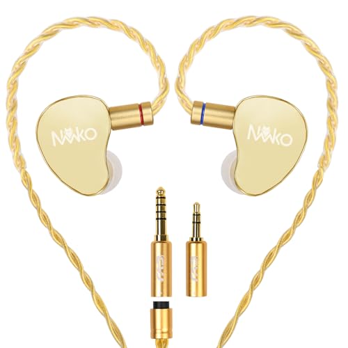 CVJ NEKO イヤホン有線IEMイヤモニ風イヤホン 黒金複合振動膜 + ダブルマグネット・ダブルチャンバー技術 + 0.78mm 2ピン プラグ設計 + 3.5mm/4.4mm 交換可能プラグ + 高純度銀メッキ導線、カナル型イヤホンは音楽/モニタリング/ゲームに最適です (金) CVJ NEKO イヤホン有線IEMイヤモニ風イヤホン 黒金複合振動膜 + ダブルマグネット・ダブルチャンバー技術 + 0.78mm 2ピン プラグ設計 + 3.5mm/4.4mm 交換可能プラグ + 高純度銀メッキ導線、カナル型イヤホンは音楽/モニタリング/ゲームに最適です (金)