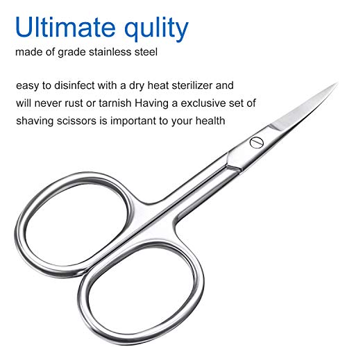 image for Mudder 3 Pieces Curved Scissors Manicure Scissors Stainless Steel Faci