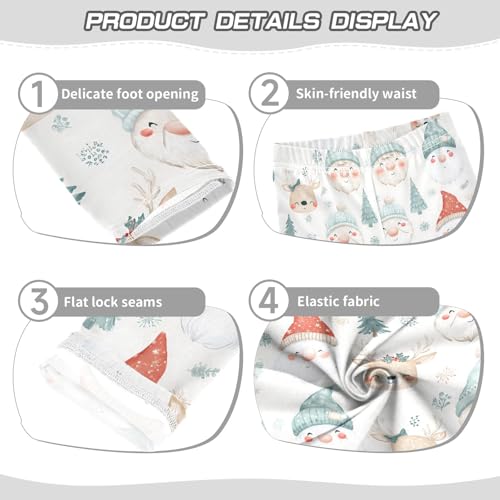 Girls' Athletic Leggings Ankle Length Yoga Dance Pants Kids Teen 4T Christmas Fairy Face Deer Face3