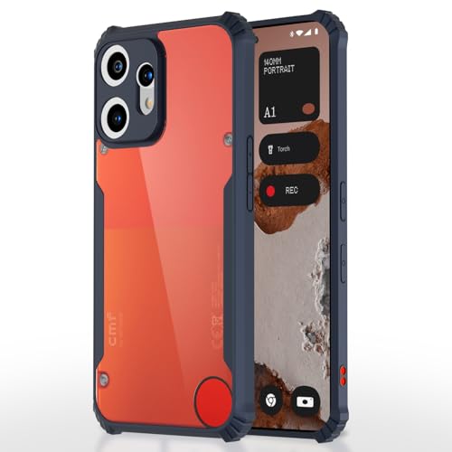 Image of Outlouders Back Cover for CMF by Nothing Phone 2 Pro 5G | Ultra Hybrid Transparent | Full Camera Protection | Raised Edge | Crystal Clear Bumper Case (Blue)