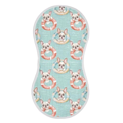 vvfelixl Cartoon Dog Swim Burp Cloths for Baby Boy Girls Baby Washcloths Burp Rags 1 Pack
