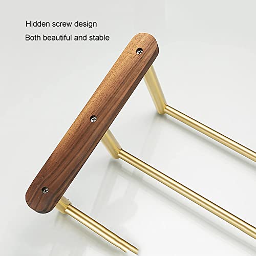 Porte-serviettes double en alu et noyer noir, le chic hôtelier pour votre bain - 6