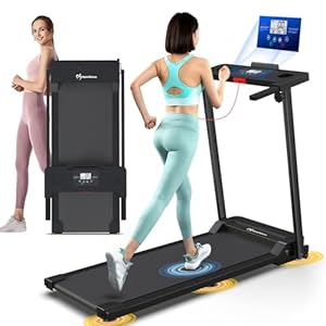 Walking Treadmill Pad, Portable Desk Treadmills for Home Small, Foldable Mini Treadmill with Handle Bar, Office 300 lb Cap for Small Spaces, Folding Compact Treadmills for Home Clearance