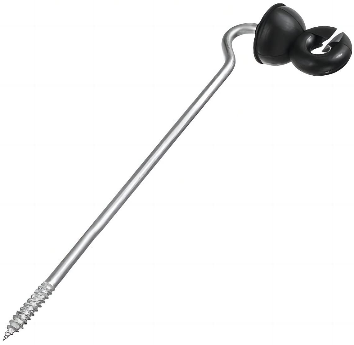 Electric Fencing Offset Long Distance Goose Neck Screw-in Ring Insulator w/8.8 inch Support PK100 with a Free Socket Tool