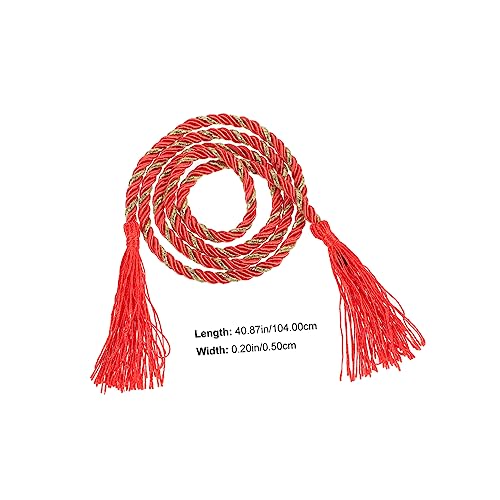 Vintage Japanese Kimono Tassel Waist Belt Elegant Waistband Accessory for Yukata and Traditional Dresses Slimming Decorative Waistband for Women Easy to Wear and Remove Chic Red2