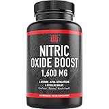 Double Dragon Organics Nitric Oxide Booster Supplement, 1600mg Extra Strength L-Arginine, Citrulline Malate, and Alpha-Ketoglutarate (60 Count, 1 Bottle)