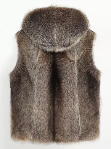 Image of Idopy Men's Winter Faux Fur Sleeveless Vest Gilet | Soft thick faux fur waistcoat, warm sleeveless outerwear for winter daily casual party street outfits