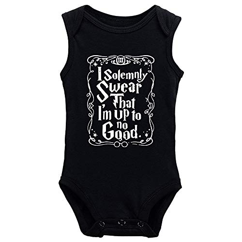 Image of Migsrater Newborn Baby I Solemnly Swear That I Am Up to No Good Bodysuit Romper
