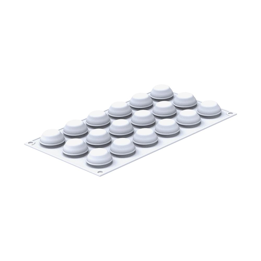 Silikomart Bignè Perfetto14 Plateau Silicone - 18 Mini Cavités Bouffantes Crème 3,5 x 2,0 cm - Moule Souple Antiadhésif pour Pâtisserie Choux
