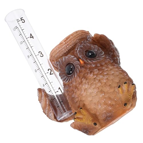 KESYOO Decorative Yard Gauge Garden but Gauges Tool Statue Cute Mounted Accurate Outdoor Rain Measure Gauge Measuring Decoration Tube with Owl Rain Gauge Decorative Rain Gauge Pp