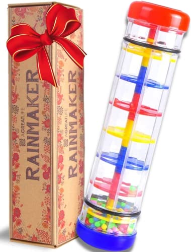 Image of Rainmaker Baby Toys for 6 to 12 Months - 𝐄𝐚𝐬𝐭𝐞𝐫 𝐁𝐚𝐬𝐤𝐞𝐭 𝐒𝐭𝐮𝐟𝐟𝐞𝐫𝐬 𝐟𝐨𝐫 𝐊𝐢𝐝𝐬 & Toddlers for Sensory & Hand-Eye Coordination with Giftable Box - Rain Stick Musical Instrument