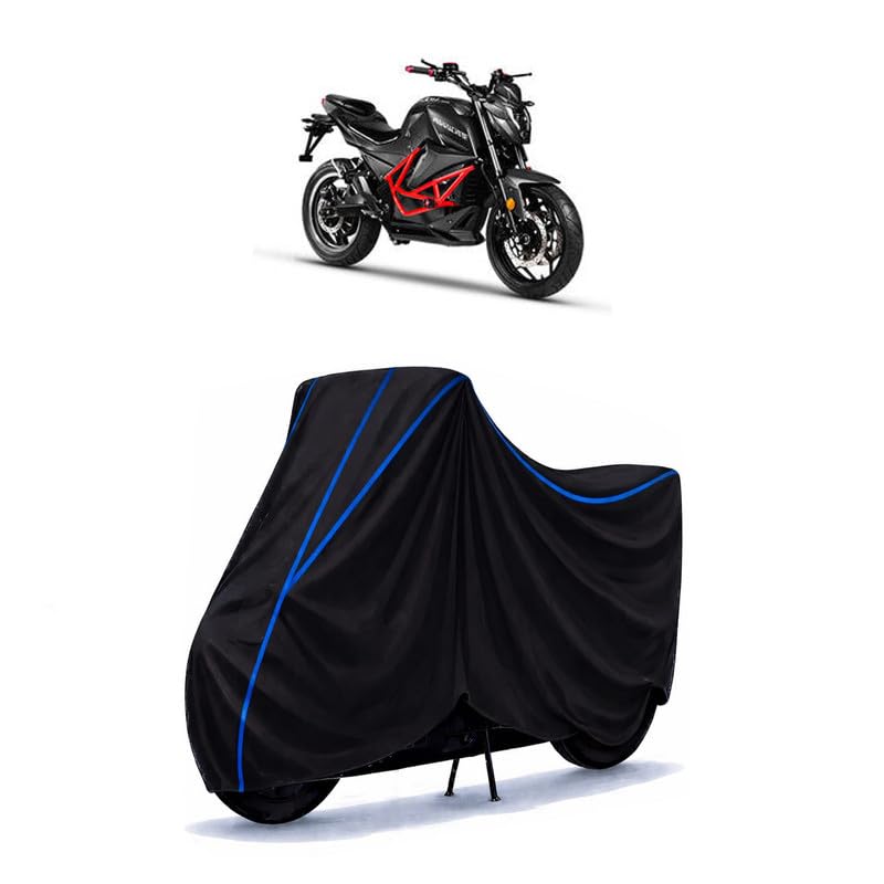 Image of Scooty Cover Water Resistant for e-Bike Hurricane | Universal Scooter & Bike Cover | Heavy Duty UV Dust, Rain & Scratch Protection | Elastic Fit All Weather Indoor Outdoor | Black with Blue Piping