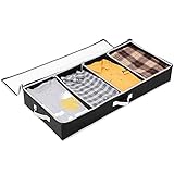 ropa para cama semidoble 【Más Espacio Disponible】 - Solo 15 cm de alto, diseñado para almacenarse debajo de la cama y la parte superior del armario, lo que aumenta el uso del espacio de la habitación, adecuado para pequeños apartamentos familiares, dormitorios de estudiantes, etc. en comparación con cajas voluminosas, es ligero y plegable y se puede plegar y guardar cuando no se usa.