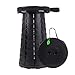 Baogaier Taburete Plegable Portátil,Taburete de Camping y Taburetes Telescópico Portátil Silla Plegable de Altura Ajustable, para Acampar Pesca, Barbacoa, Montañismo, Carga Máxima de 300 Kg - Negro