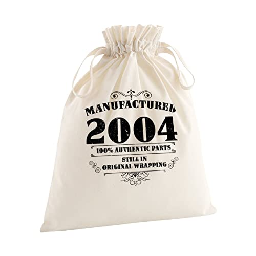 Bang Tidy Clothing 18th Birthday Gift Bags - Large Medium Small - Eco Friendly Gifts - 100% Organic Cotton Drawstring Presents Bag for Him Her - Manufactured 2004