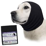 Happy Hoodie The Original Dog & Cat Calming Band - American Brand - Anxiety Relief/Noise Protection - Grooming - Thunder - Fireworks (Large, Black) - Since 2008