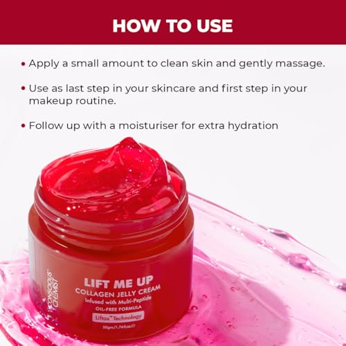 Image of Conscious Chemist Collagen Jelly Face Cream 50g | Niacinamide & Hydrolyzed Collagen | Powered by 6 peptides & Liftox technology | Sagging, Fine lines & Dullness | Anti-Aging Moisturizer | All Skin Types