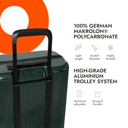 Image of Belong Elite Large Check-in Trolley Suitcase, 77 cm, Forest Green