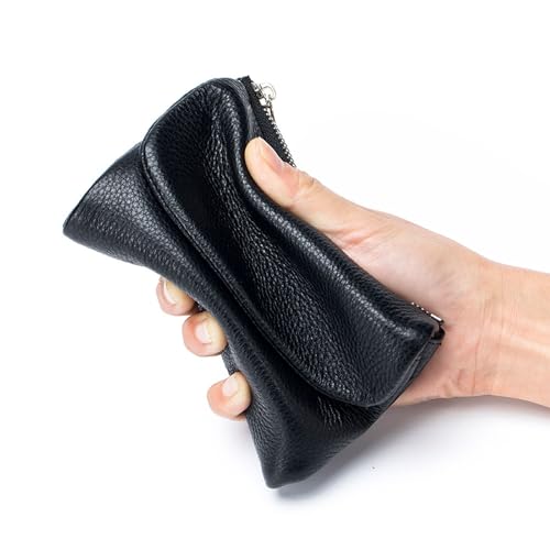 Unisex Pebble Leather Wallet, Short Genuine Leather Coin Card Holder, Small Wallets for Women (#02)3