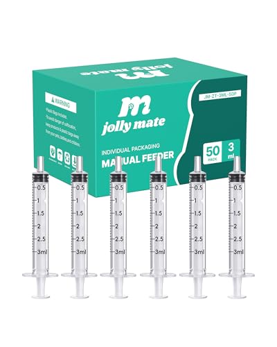 JollyMate 50 Pack 3ml Oral Syringes for Liquid Without Needle