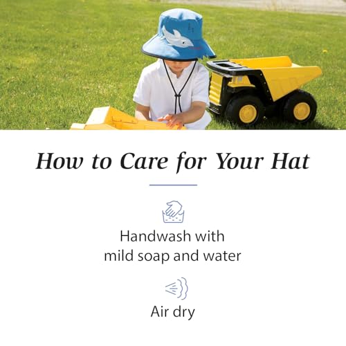 Wallaroo Hat Company Children's Shark Sun Hat – Wide Brim Packable Hat with Adjustable Sizing and UPF 50+ Sun Protection3