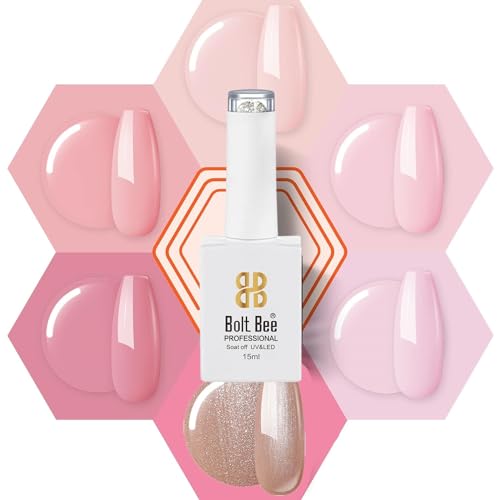 Image of DUDUSTRONG Bolt Bee Gel Glossy Finish Nail Polish Kit Gel Nail Polish Set, 6 Colors Nude Pink Gel Polish Set Romantic Baby Nail Polish Gel (A1 Light Pink Set (03+133+134+70+104+100)), 90 Ml