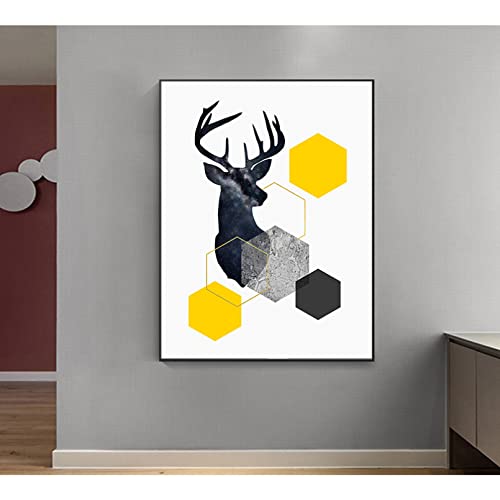 Poster peinture pour salon abstrait sans cadre pour habiller un mur blanc vide