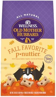 Old Mother Hubbard by Wellness Fall Favorite P-Nuttier Natural Dog Treats, Crunchy Oven-Baked Biscuits, Ideal for Training, 16 ounce bag