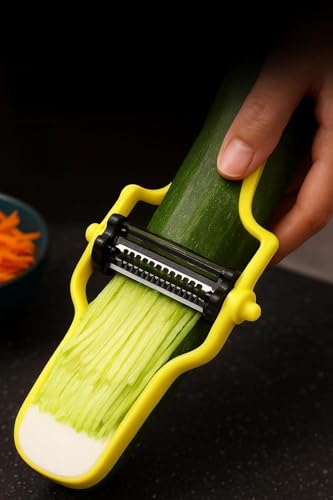 Image of Multi-Functional Vegetable Peeler for Kitchen | Stainless Steel Peeler with Wooden Handle & Bottle Opener | Single Blade for Fruits and Vegetables | 1 Piece (Grater)