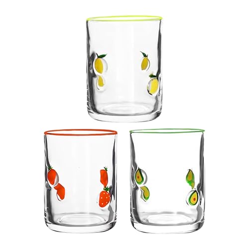 Vasos de vidrio de limón estables y gruesos para una mesa sofisticada 6