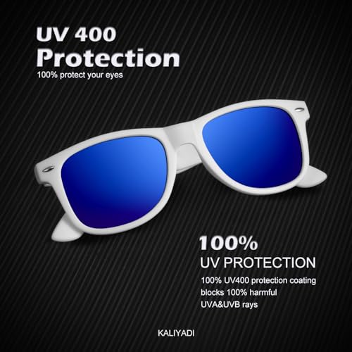 Image of KALIYADI Polarized Sunglasses for Men and Women Matte Finish Sun glasses Color Mirror Lens UV Blocking (3 Pack)