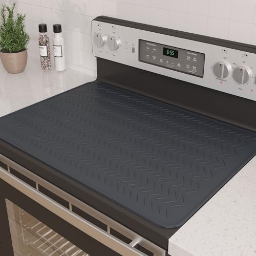 GUDEYIHE Stove Top Covers for Electric Stove, Thickened Premium Silicone Stove Mat for Glass Top Stove, 28 x 20 Glass Stove Top Cover Protector, Oven Range Top Cover, XL Dish Drying Mat