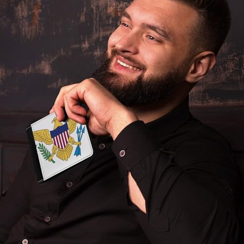 Flag Of The United States Virgin Islands White Fashionable Single-sided Leather Wallet And Portable Wallet4