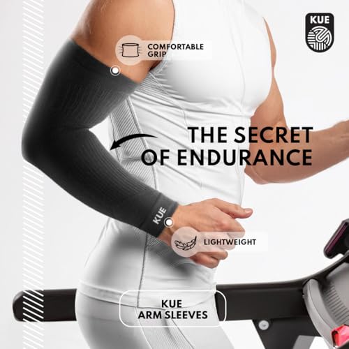 Image of KUE Compression Arm Sleeves for Men Women | Improves Blood Circulation Joint Pain Relief | UV Sun Protection Cooling Sports for Running, Cricket, Gym, Cycling, Biking