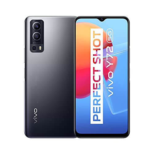 vivo Y72 5G、8 + 128 GB のスマートフォン、64 MP メインカメラ、5000 mAh バッテリー、18 W 高速充電、EIS による超安定したビデオ、デュアル SIM 携帯電話