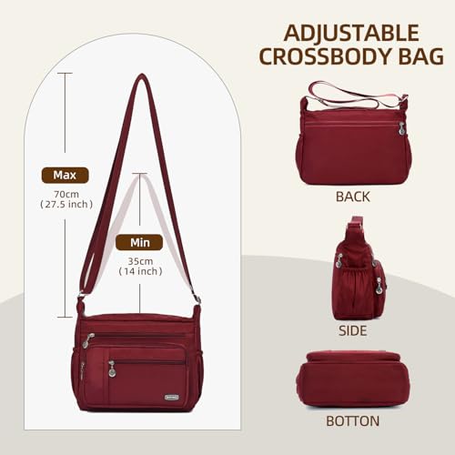 Image of Crossbody Bag for Women,Multi Pockets Cross Body Purses for Women, Ladies Shoulder Bag, Travel Purses and Handbags