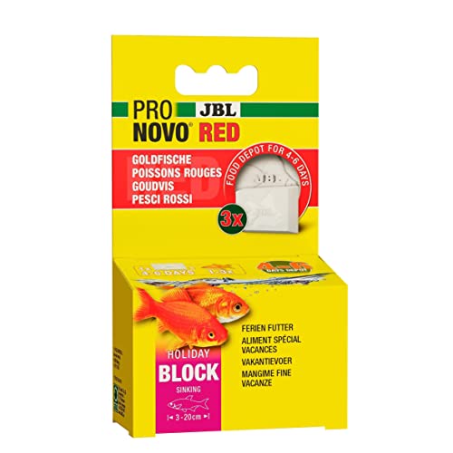 JBL PRONOVO RED HOLIDAY, Ferienfutter für Goldfische und Schleierschwänze, 3 Futterblöcke