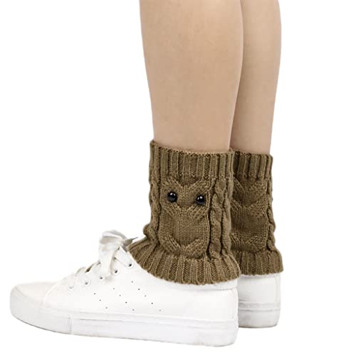 Women Winter Cable Knit Leg Warmers Boot Cuff Ankle Socks