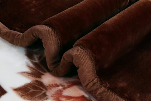 Image of Nestl Korean Mink Blanket Queen Size - 9 Lbs Velvet Fleece Korean Blanket - 2 Ply Warm & Thick Winter Blanket - Wrinkle & Fade Resistant - 79 x 94 Inches (Brown)