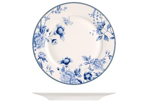 H&H Windsor Servizio Tavola, 18 Piatti, New Bone China, Bianco e Blu
