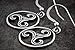 Sterling Silver Celtic Triskelion Earrings - Small, Lightweight, Double Sided - Handmade, Solid .925