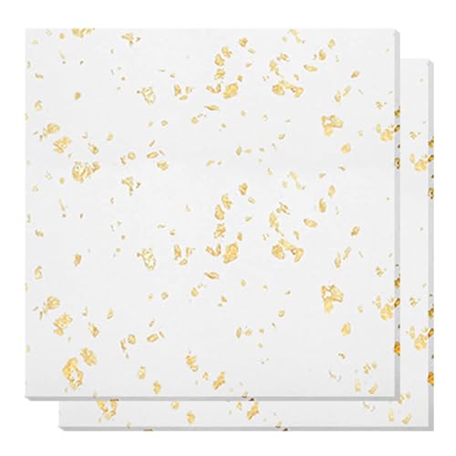 Image of Jadeshay 2-Pack Glitter Acrylic Sheets, 12x12 Inch 1 /8 inch Thick Clear Plexiglass Panels with Gold Foil, Ideal for DIY Crafts & Signs