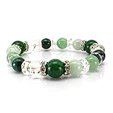 健康運祈願 対人運アップ 本翡翠 ジェイド マラカイト アベンチュリン 緑色 ブレスレット●石の意味カード付き L(腕周り約18cm)[風水 ブレス/天然石/健康運祈願 パワーストーン/お守り]