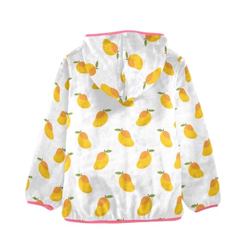 Mango Toddler Fleece Jacket Baby Girls Hooded Zipper Long Sleeve Thick Warm Outerwear 3-10 Years2