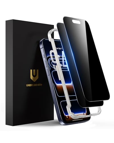 UNBREAKcable Panzer Sichtschutz Glas Kompatibel für iPhone 17 Pro (6,3 Zoll) Blickschutzfolie Privacy Screen mit Anti Spy, Kratzfest, Anti-Fingerprint und blasenfrei - 2 Stück 1