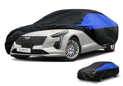 Image of GUNHYI Cadillac Car Cover Custom Fit Cadillac CT6 Waterproof All Weather, Lightweight Full Car Cover Outdoor Sun UV Rain Dust Snow Wind Protection.