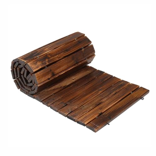 Camino de jardín de madera decorativo, adoquines reutilizables para exteriores para un fácil paisajismo y flujo natural al aire libre, 96 pulgadas